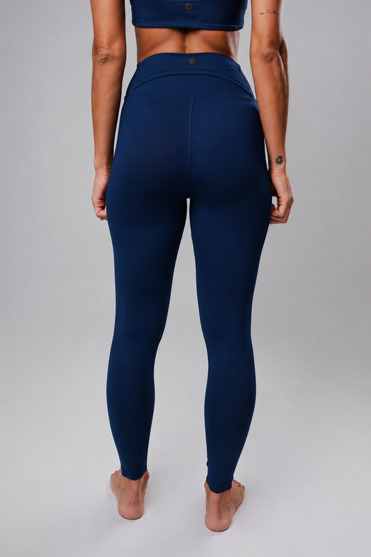Legging Fly BackPocket cós-Alto Navy Blue