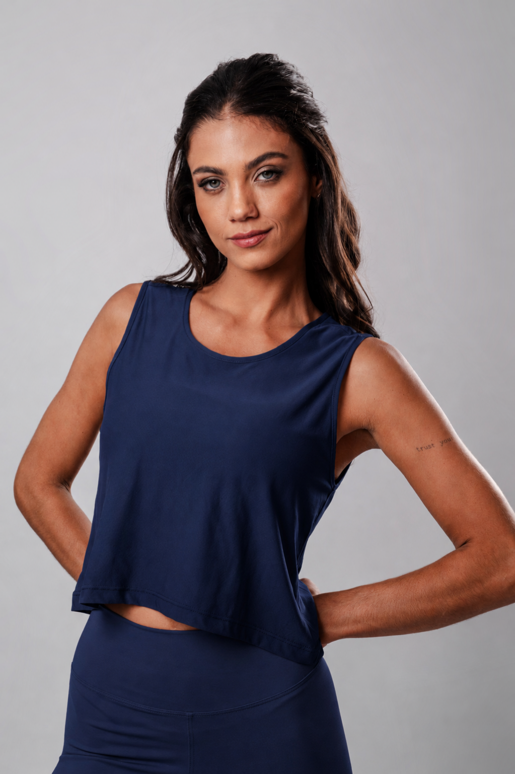 Regata Cropped Porus Navy Blue