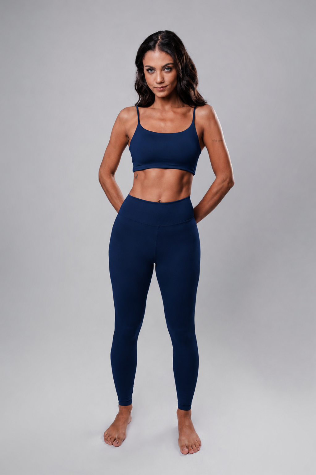 Legging Fly BackPocket cós-Alto Navy Blue