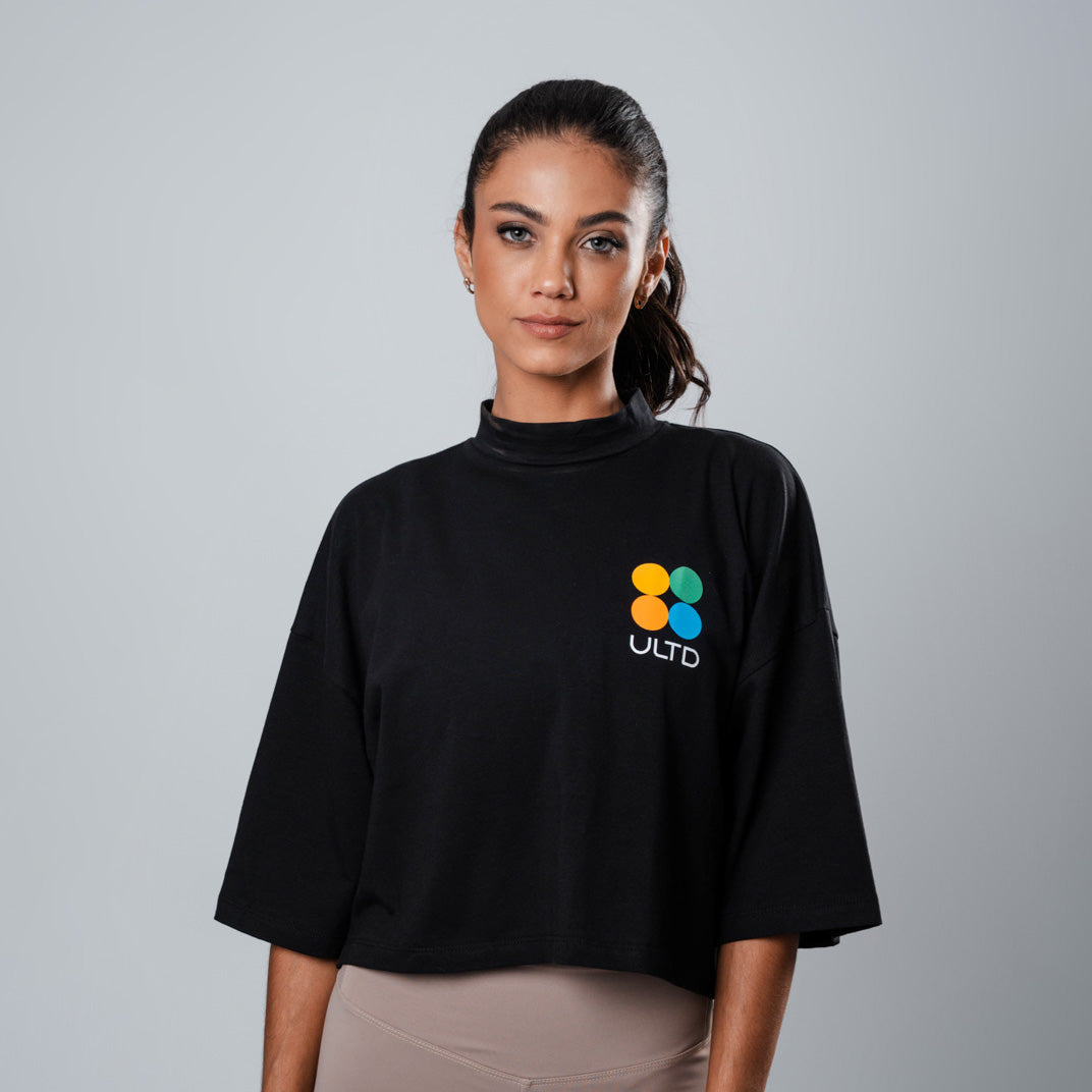 Cropped Over Dots Black