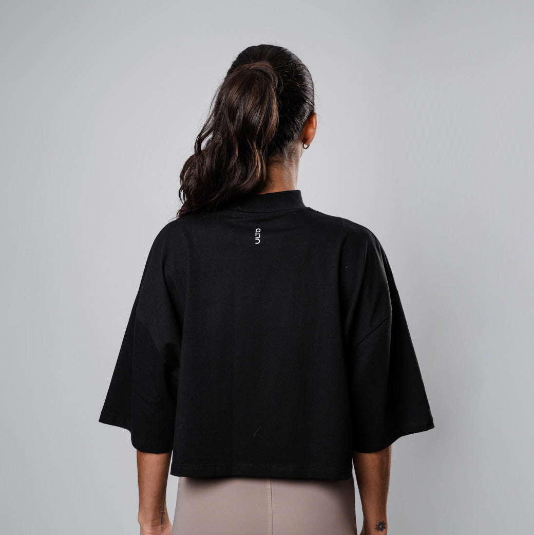 Cropped Over Dots Black