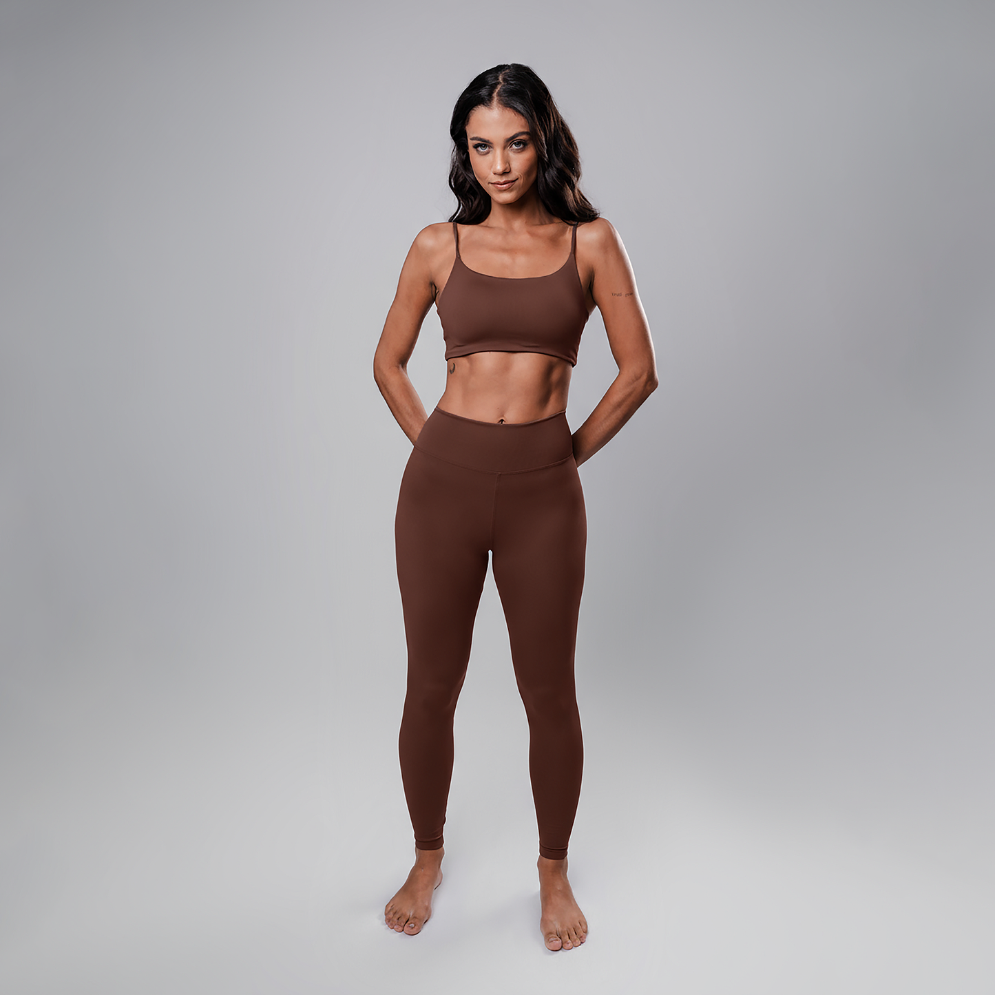 Legging Fly BackPocket cós-Alto Couro