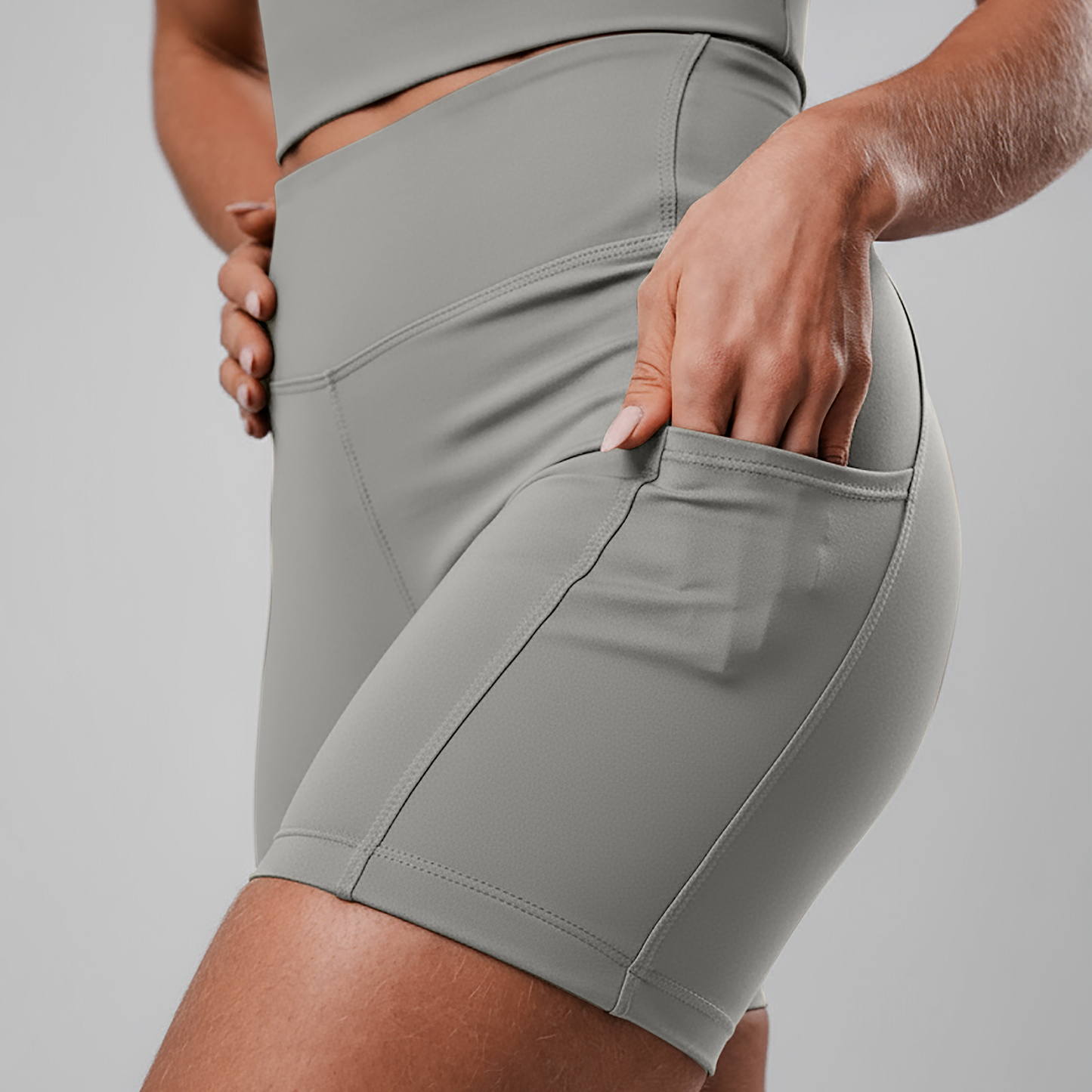 Shorts Fitty SidePocket cós-Alto Médio Silver