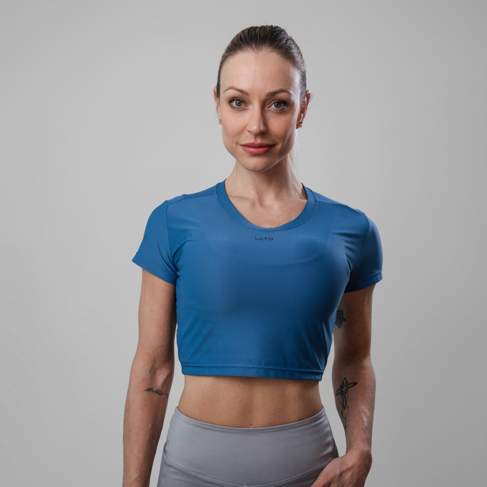 Tee Cropped Dry Bolt Azul