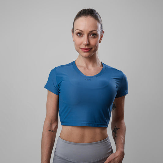 Tee Cropped Dry Bolt Azul